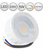 LED Einbaustrahler flach dimmbar 55mm Lochma 230V 5W wei rund Spot