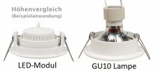 LED Einbaustrahler flach dimmbar 55mm Lochma 230V 5W wei rund Spot