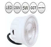 LED Einbaustrahler flach 55mm Lochma 230V 5W Einbauleuchte silber gebrstet