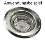 GU10 Einbaurahmen Edelstahl gebrstet 55mm Bohr Lochma Rund