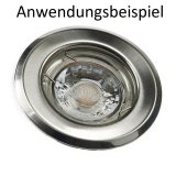 GU10 Einbaurahmen Edelstahl gebrstet eckig 55mm Bohr Lochma 12V/230V