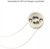 GU10 Fassung Standard 230V Sockel Halterung aus Keramik mit Anschlusskabel