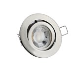 LED Einbaustrahler 230V Edelstahlgebrstet rund schwenkbar 5W GU10 Spot