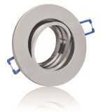 Alu Einbaustrahler Spanndecke Einbaurahmen Rund chrom glnzend schwenkbar Deckenstrahler