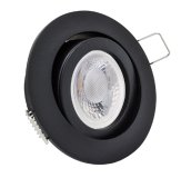 LED Einbaustrahler schwarz 230V flach dimmbar 5W CCT Deckenstrahler schwenkbar
