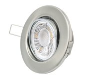 LED Einbaustrahler dimmbar 230V Edelstahlgebrstet flach 5W CCT Deckenstrahler schwenkbar Klammer