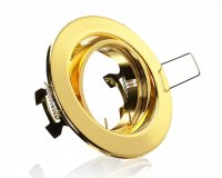 Einbaurahmen GU10 Einbaustrahler Gold Messing rund schwenkbar 68mm