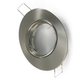 GU10 Einbaurahmen oval  schwenkbar Einbaustrahler Edelstahlgebrstet 12V/230V